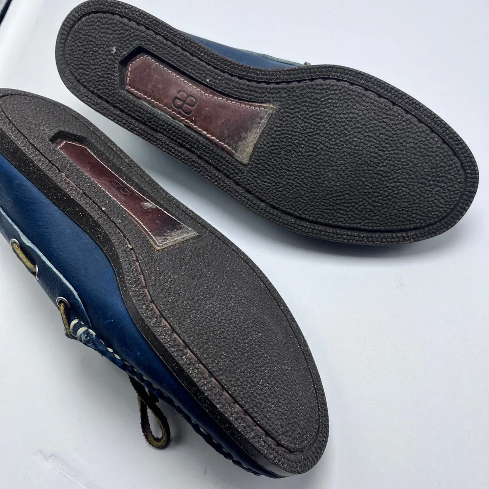 Allen Edmonds Northland Blue Leather Boat Shoes Loafers‎ Mens Sz 9 D 10036